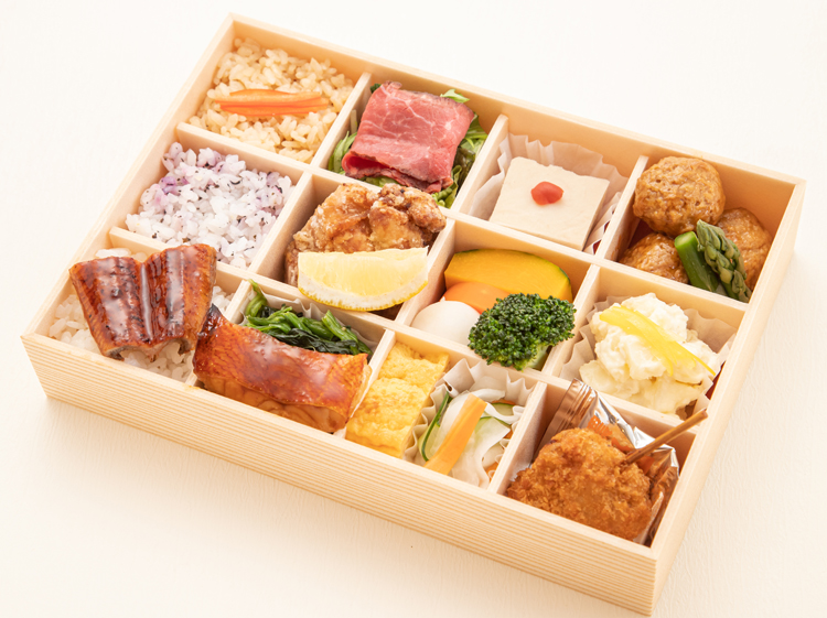32.鰻ごはんとローストビーフのプレミアム旬菜12枡仕出し弁当